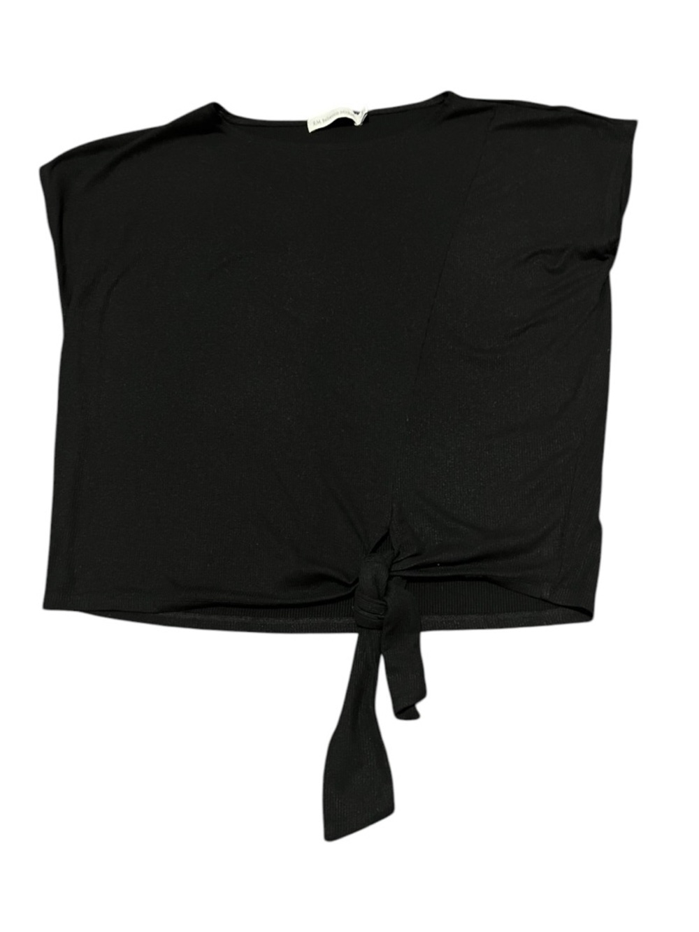 Rebecca Minkoff Black Tie-Front Crop Top